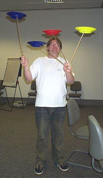 Plate spinning at a corporate workshop