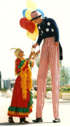 Kris Katchit as Uncle Sam stiltwalker